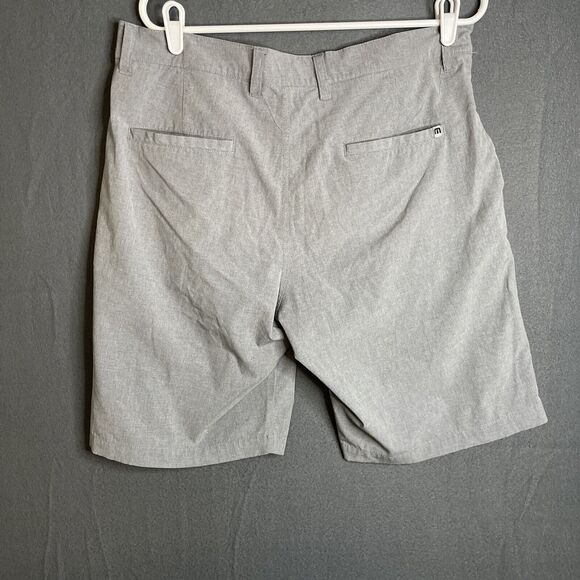 Travis Mathew Shorts Men's 34 Gray microstripe Golf Flat Front Slash Pocket 10” - Picture 6 of 10